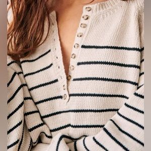 Sezane Leontine Cotton Striped Sweater